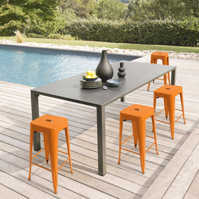 Lansing Iron Counter Stool with Steel Frame