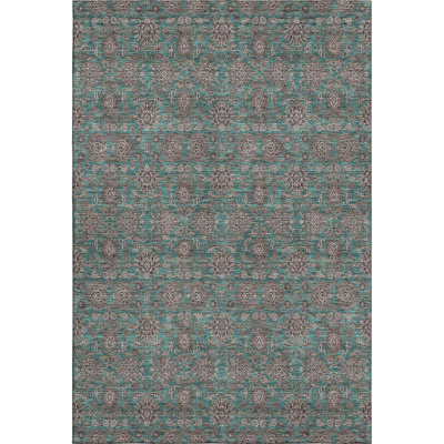 Premium Machine Washable Prisco Teal Rug