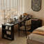 Bureaux noirs en bois massif en forme de L-108205626-108205628