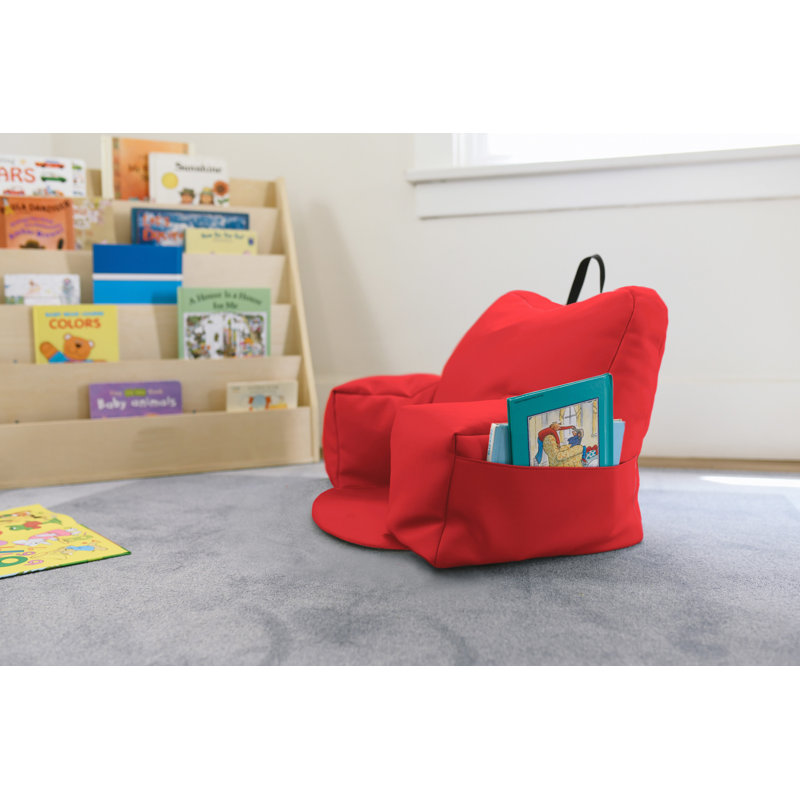 SoftScape Relax N Read Bean Bag, Red Faux Leather
