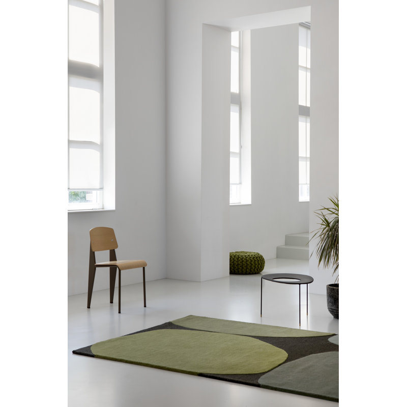 Hand Tufted Green and Gray Wool Area Rug 5'2" x 7'5"