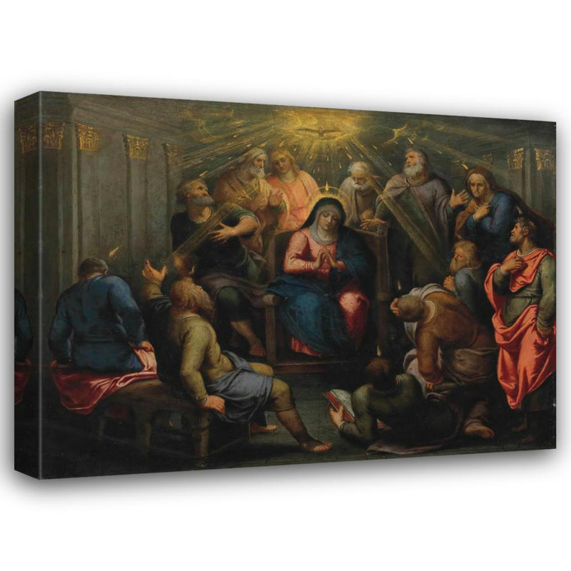 «The Pentecost» par Otto Van Veen - Art mural sur toile tendue avec châssis, H 24 po x l 17 po
