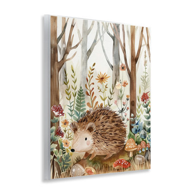  Soft Woodland Hedgehog Wall Plaque Art by LSR Design Studio