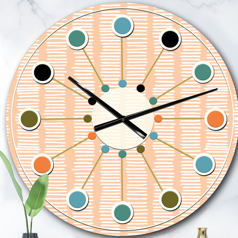 Horloge murale rétro Mid-Century, Surdimensionné