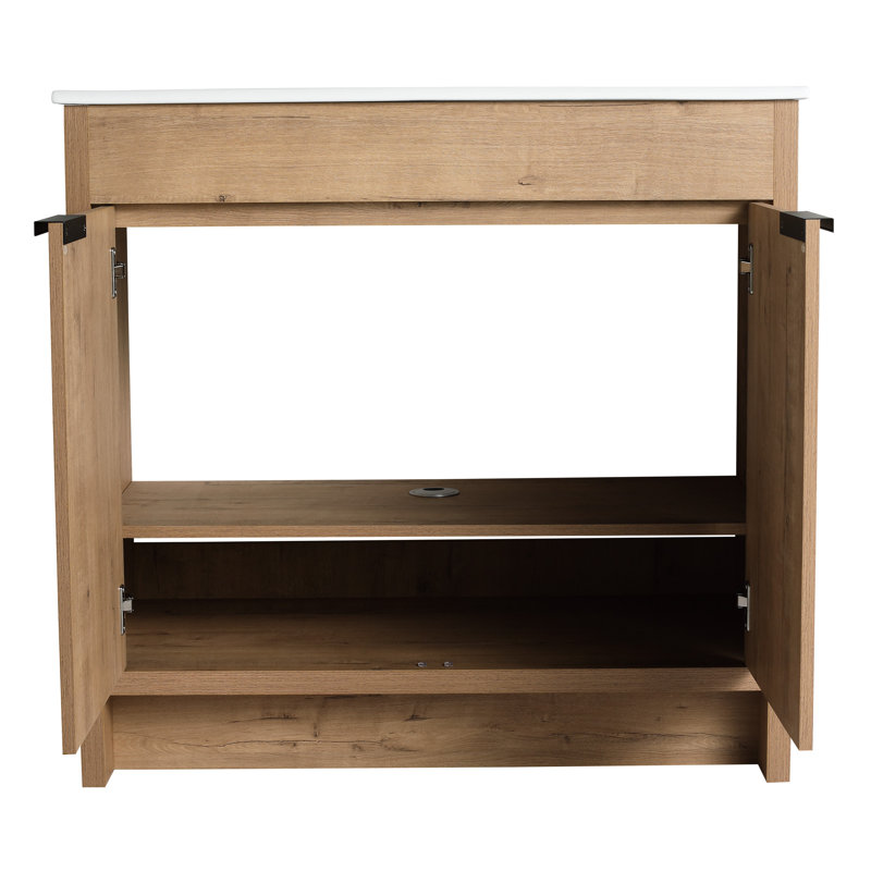 Armoire de salle de bain imitable en chêne avec rangement réglable 36 po Imitation Bvb02436imo