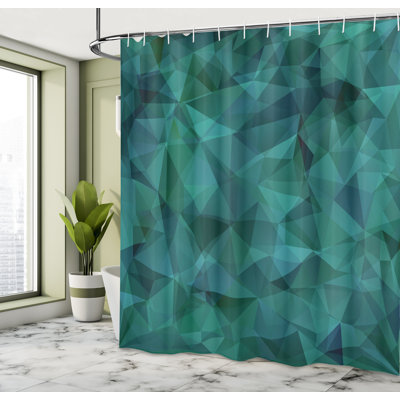 Ambesonne Abstract Shower Curtain Geometric Print Triangle -  sc_348498_extralong