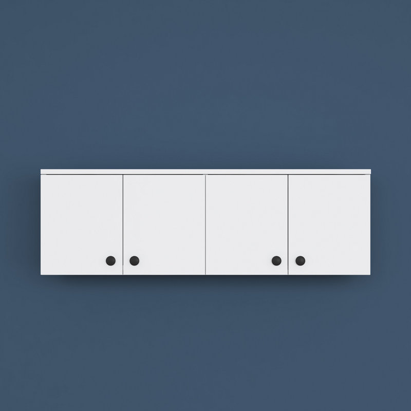 Armoire de cuisine flottante 2 portes Modern, Blanc