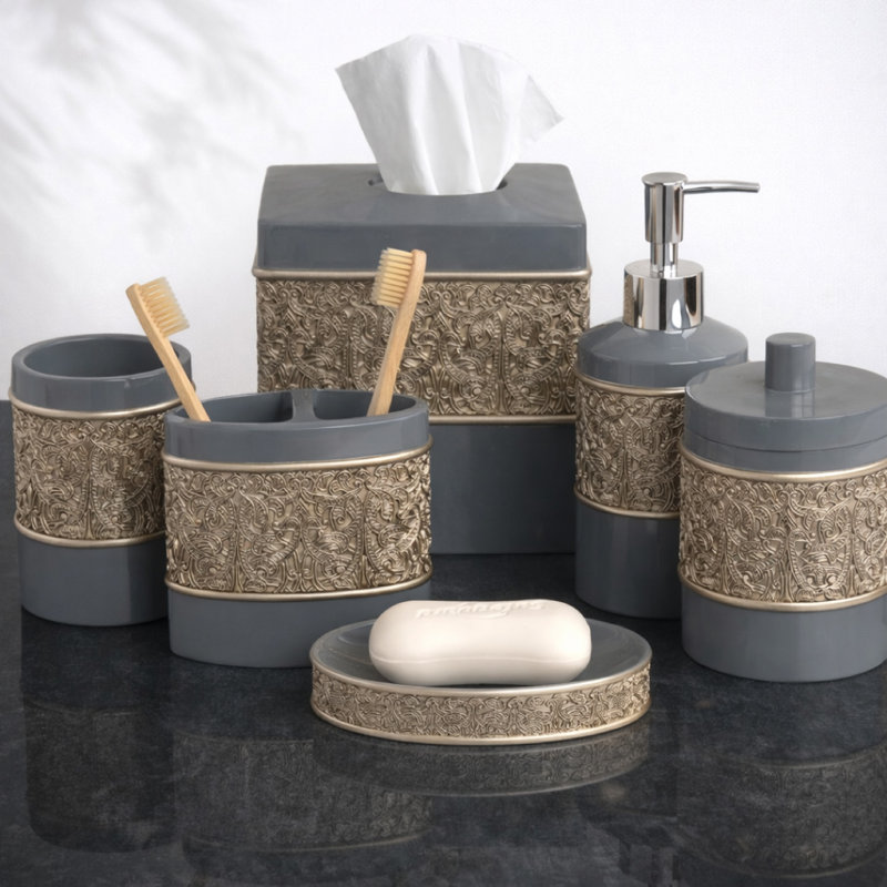 Fionola Collection 6-Piece Bathroom Accessories Set – Elegant Organizer for Home & Christmas Decor