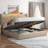 Kadeer Lift Up Bed Frame with Charging Station & LED Light, Upholstered Bed with Button Tufted-1270810391-1270810388