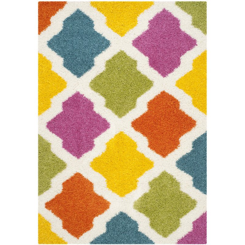 Ivory Performance Geometric Rug, Rectangle 8'6" x 12'