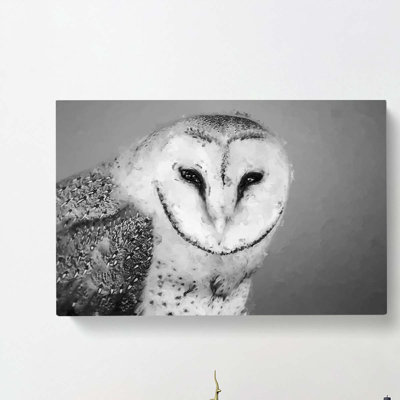 Barn Owl in Abstract - Wrapped Canvas