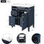 Meuble-lavabo de 30 po avec lavabo en céramique, armoire bleue moderne à 2 tiroirs et rangement pratique