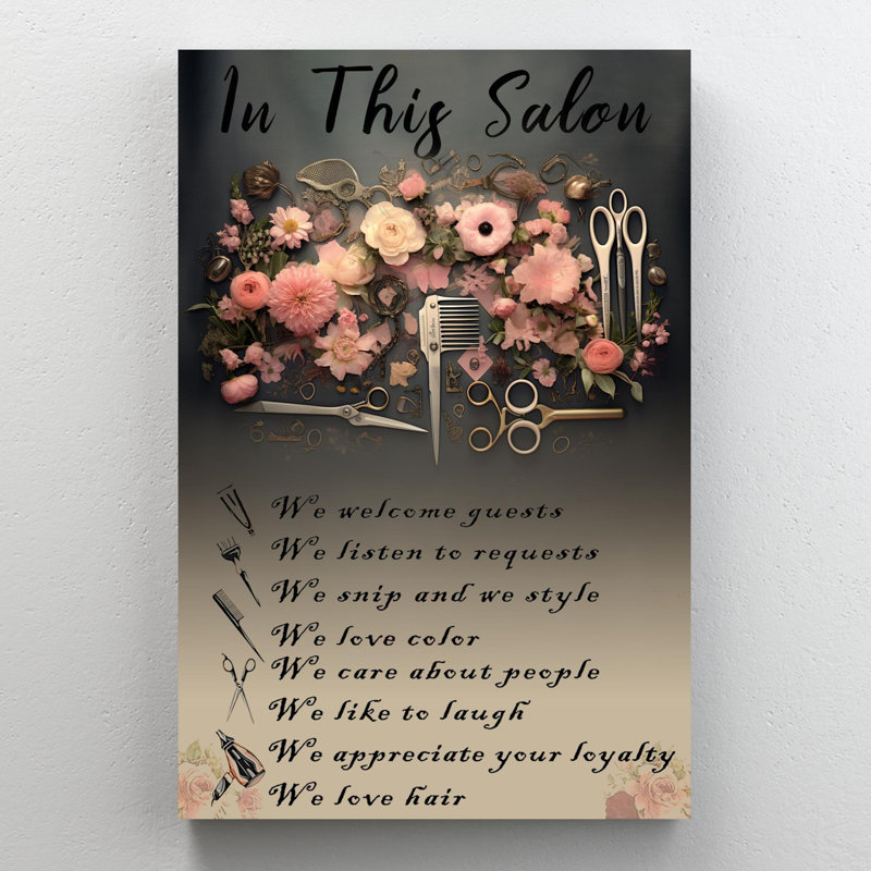 " In This Salon ", 20" H x 16" W x 1.25" D