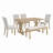 6-Piece Retro Rectangular Dining Table Set-2011355202