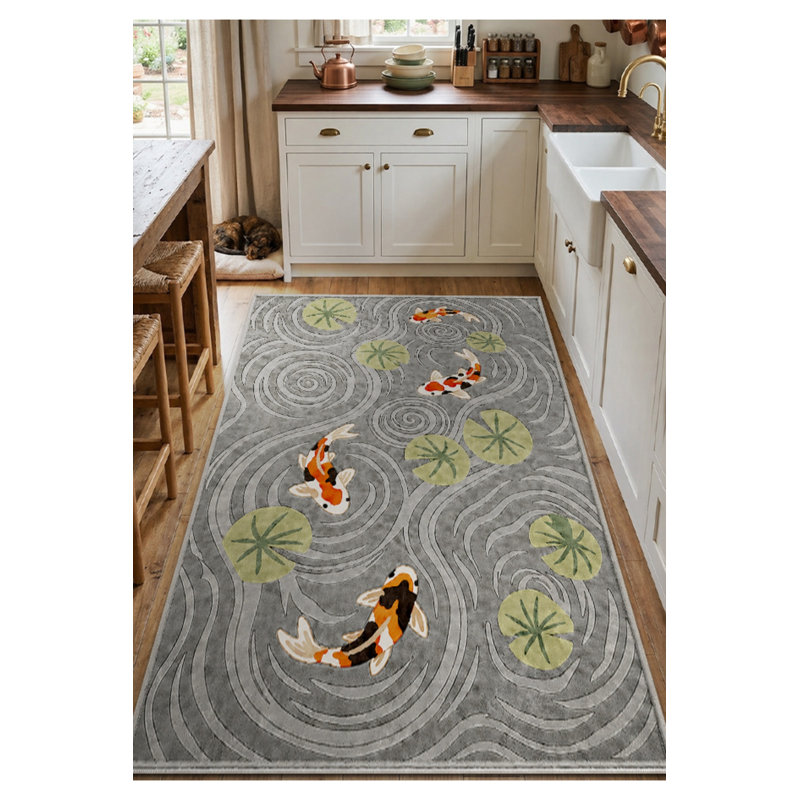 Tapis gris tissé Mosso, 2'4" x 3'11"