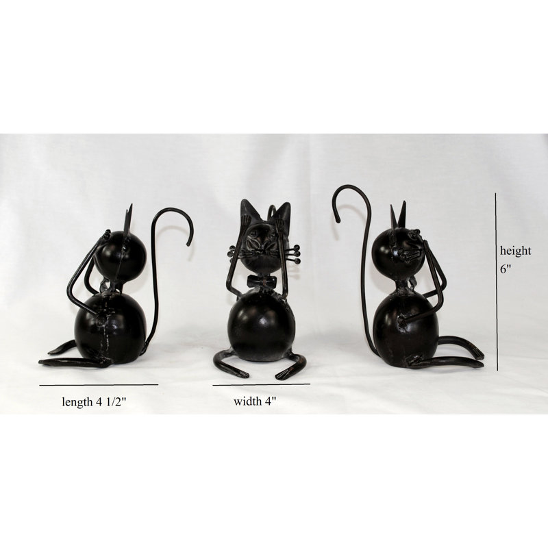 Sculpture de chat Hannam Hear Hear See See
