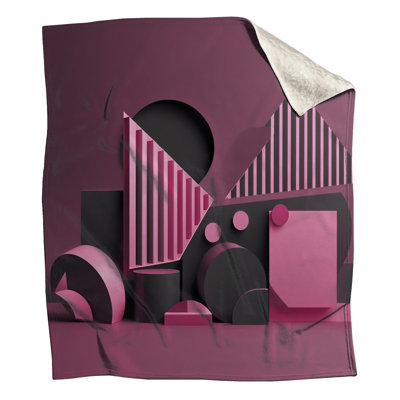 Pink Geometric Shapes Blankets