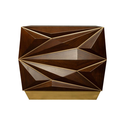 Aluesi 68 cm W Solid Wood Bedside Table