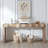 Rustic Modern Manufactured Wood Console Table With Step-Block Design