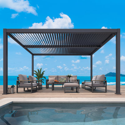 Pergola d'extérieur en aluminium avec persiennes indépendantes
