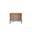 Table de chevet au fini latte avec 2 tiroirs et tiroir en bois massif au design élégant