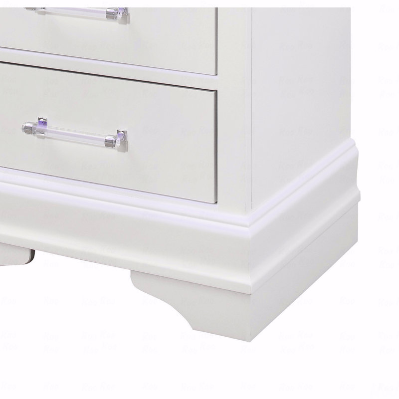 Table de chevet avec DEL, Blanc