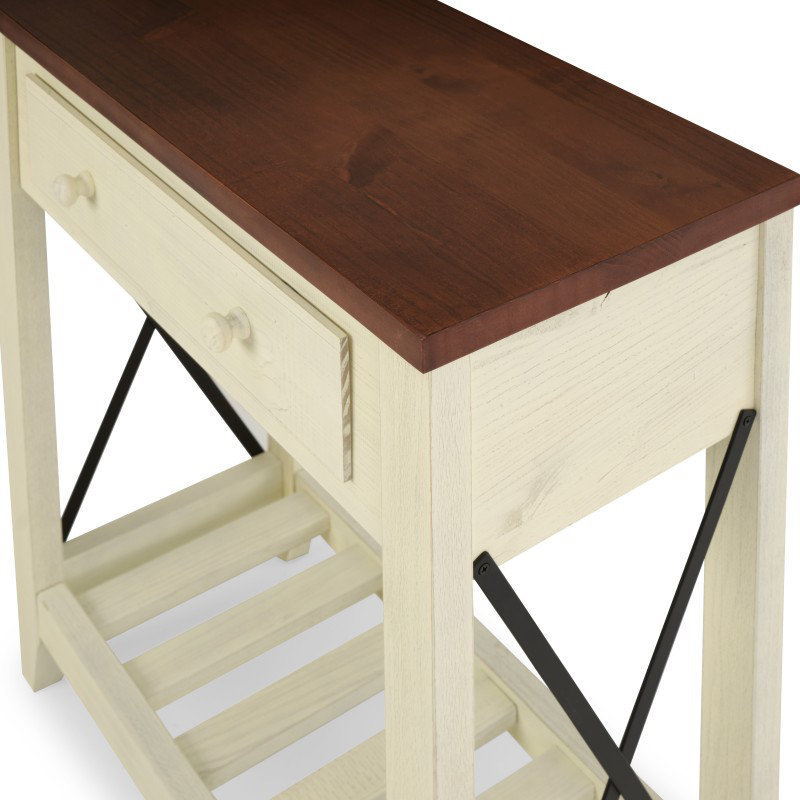 70cm Solid Wood Console Table, White