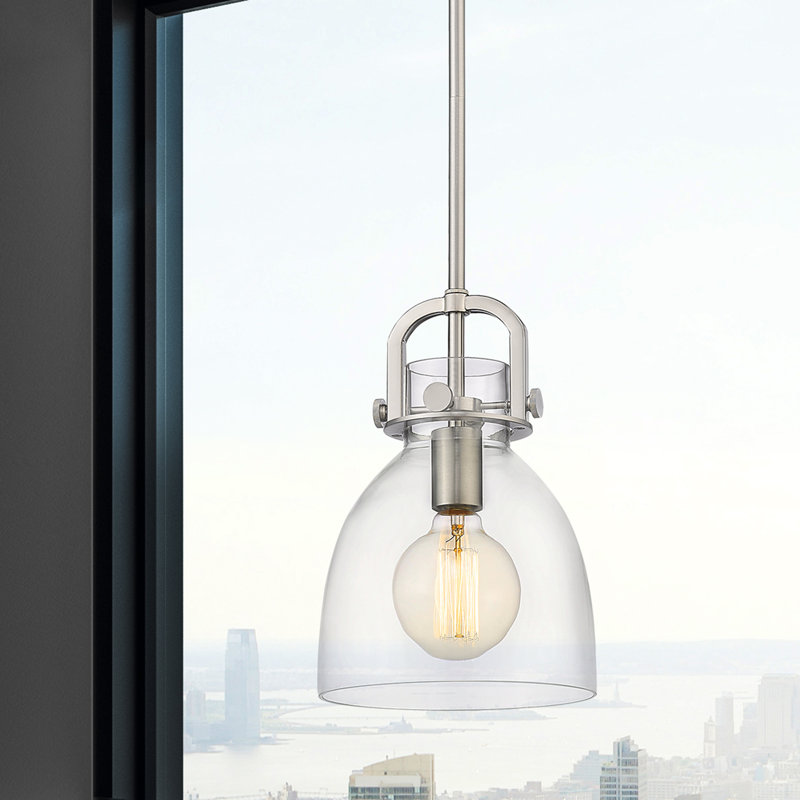 Bogle 1 - Light Single Pendant, No Bulb Included, 44.37" H x 8" W x 8" D, Brushed Satin Nickel