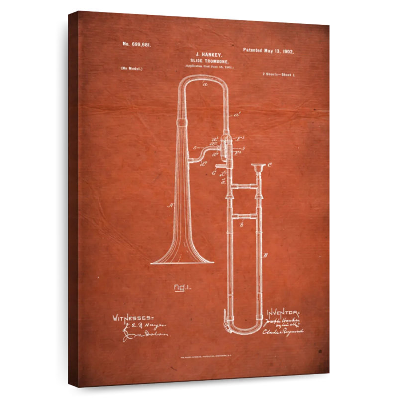Slide Trombone Lachaka orange, H 24 po x l 16 po