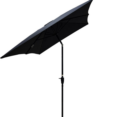 Parasol rectangulaire de 6 pi x 9 pi, auvent en tissu respirant avec manivelle et bouton-poussoir inclinable pour la piscine Parasol extérieur de 9 pi x 6 pi, facile à entretenir