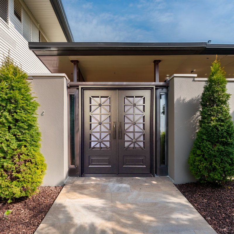 Iron Aster French Double Doors
