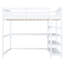 Lit mezzanine double blanc avec bureau fonctionnel et tablettes de rangement - aspect moderne-1656726172