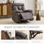 Fauteuil inclinable manuel 37,4 po de largeur avec rembourrage ultra doux et pivotant-557185663