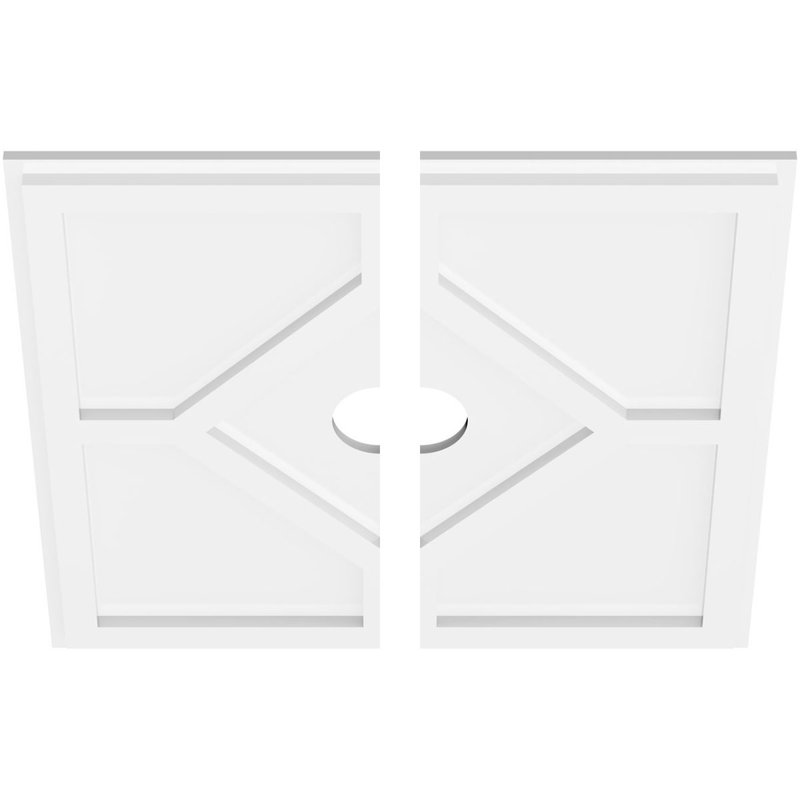 Médaillon de plafond contemporain en PVC de qualité architecturale Embry, H 1 po x l 22 po x P 22 po