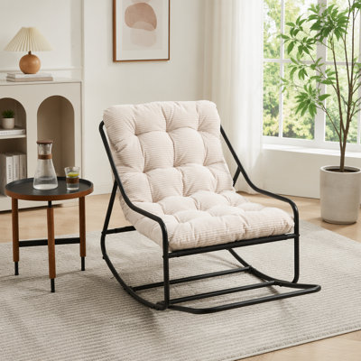 Chaise berçante d'extérieur, coussin confortable, avec coussin doux et épais