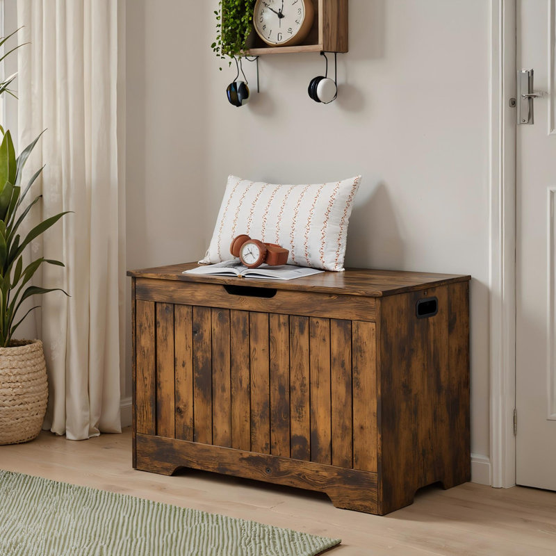 Banc de rangement à couvercle relevable l 30 po Enzzo avec capacité de 600 lb, Brun