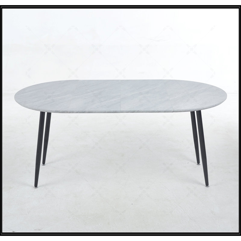 Extensible Table, Matte White, Oak