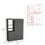 Armoire Kenya avec porte double, trois tiroirs, tablette à 3 niveaux et double tringle