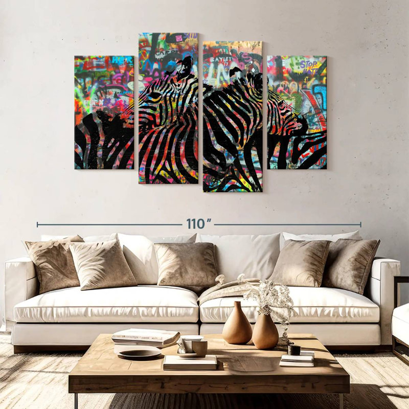 Brampt Graffiti Zebras, 54" H x 84" W