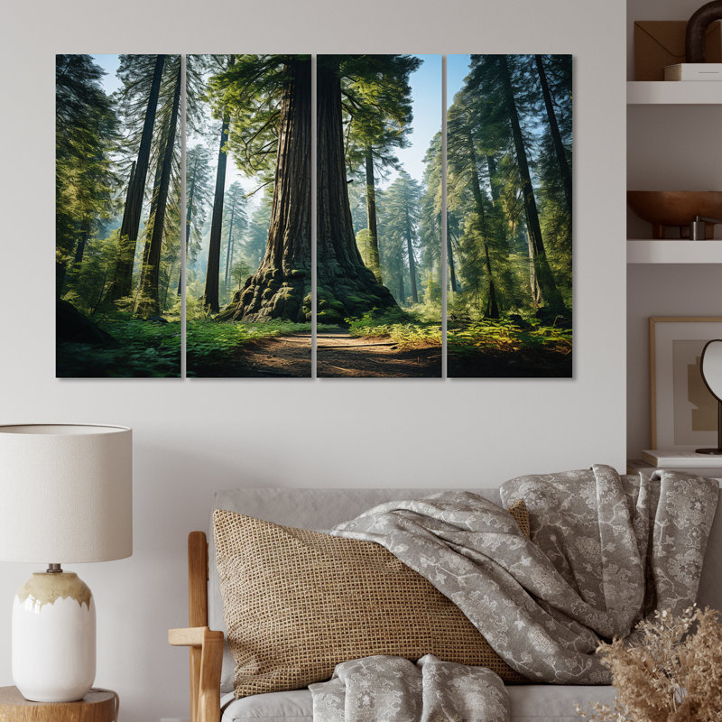 Redwood Giants Tree Forest I - Tree Redwood Wall Decor - 4 Panels