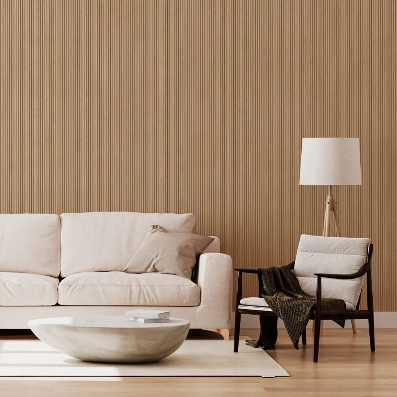 Panneau mural Interbois STRIA en panneau de fibres à densité moyenne noir (2 pièces / paquet) 1/2 po x 8-9 / 16 po x 96 po