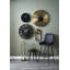 Black and Antique Brass Metal Wall Clock 