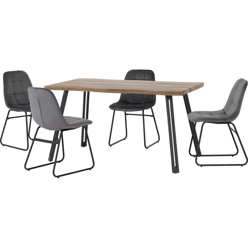 Catrinel Wave Edge Dining Set, Grey