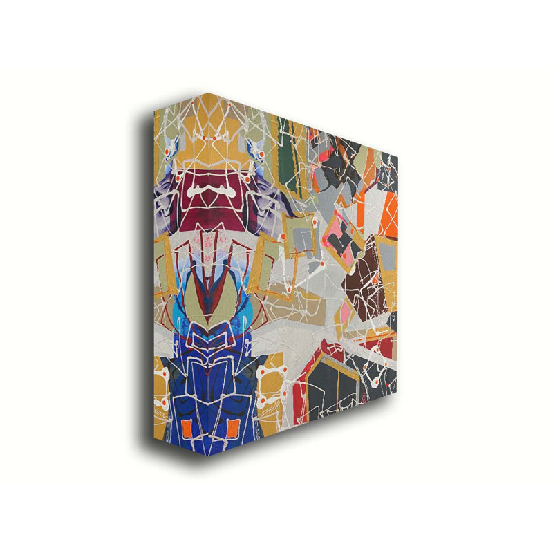 Patchwork de maisons de Joan Davis. Toile tendue avec estampe numérique, taille de l'image , H 30 po x l 30 po