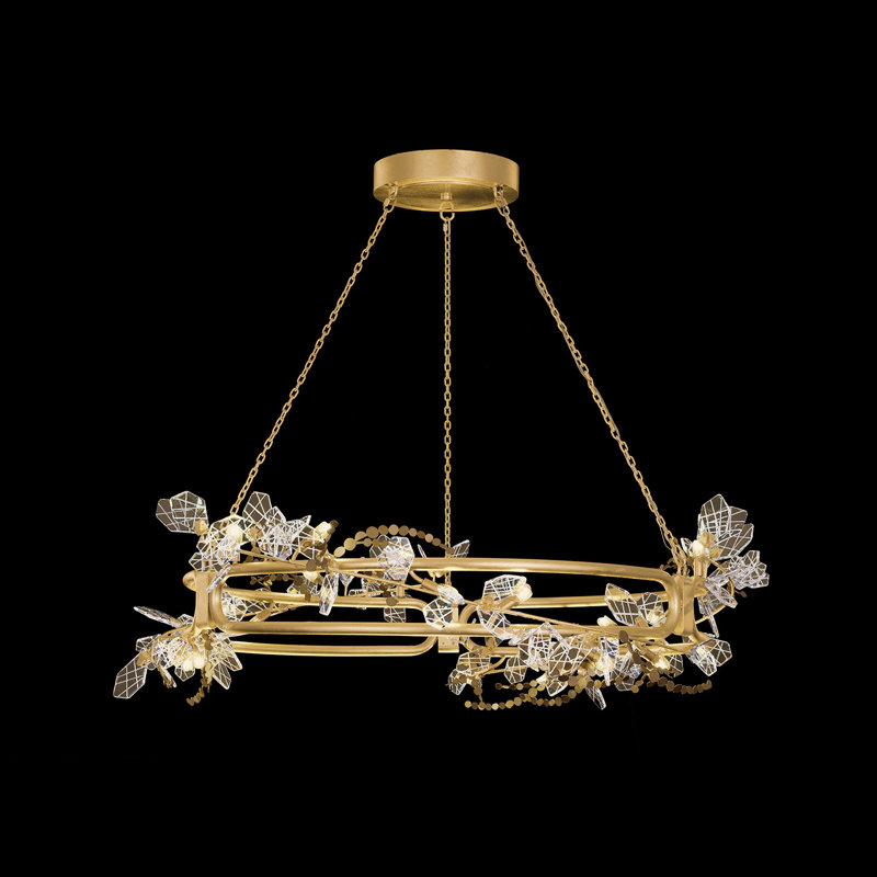 Luminaire suspendu rond de 47 po Volare, Or bruni