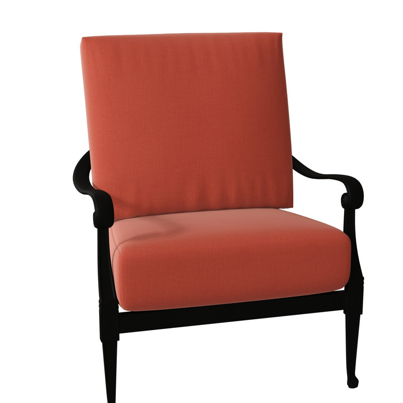Wiltshire Outdoor Lounge Chair, Textured Black, Impact Vapor Gray Sunbrella®