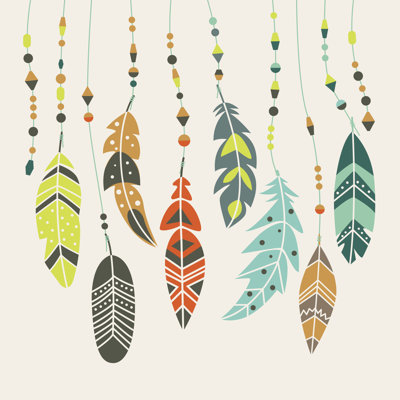 «Ethnic Feathers» par Qvasimodo - impression sur toile tendue