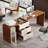  L-Shaped Computer Desk, Metal Base Office Desk With Cabinet