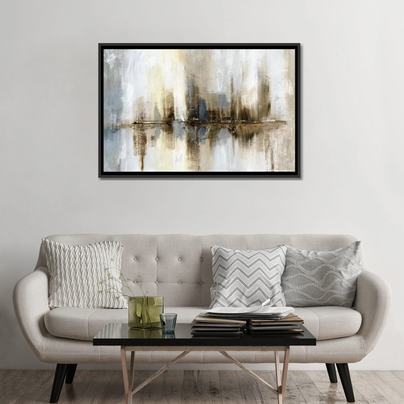«Harbor Lights», reproduction sur toile, H 32 po x l 48 po x P 1,5 po, Toile avec cadre noir, Pas de tapis