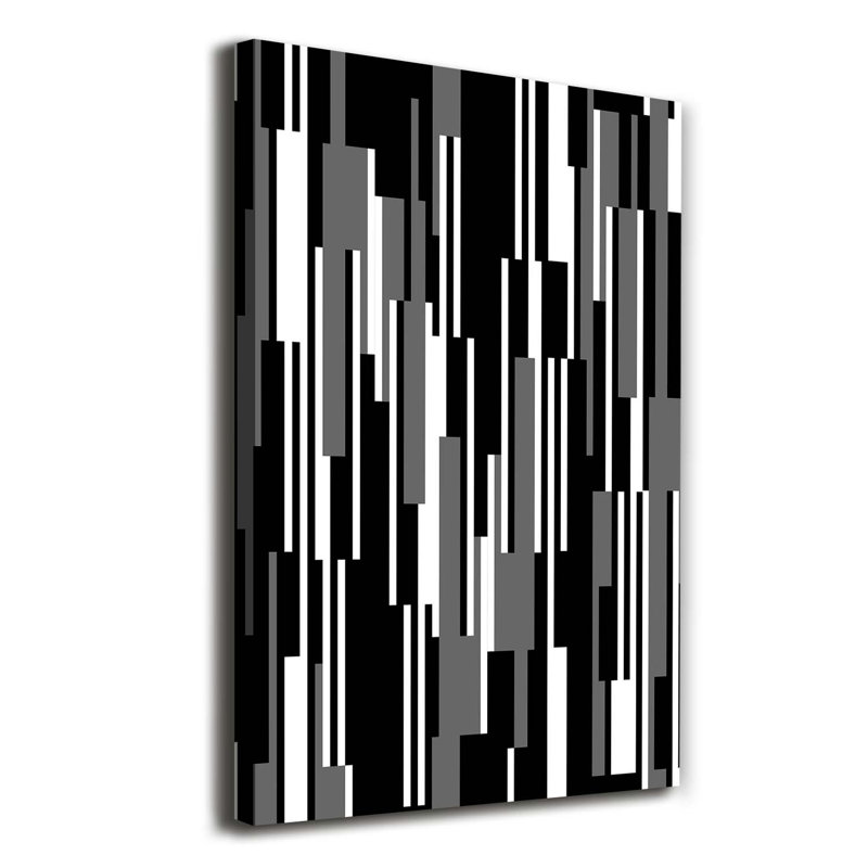 Black And White Lines - Wrapped Canvas Print